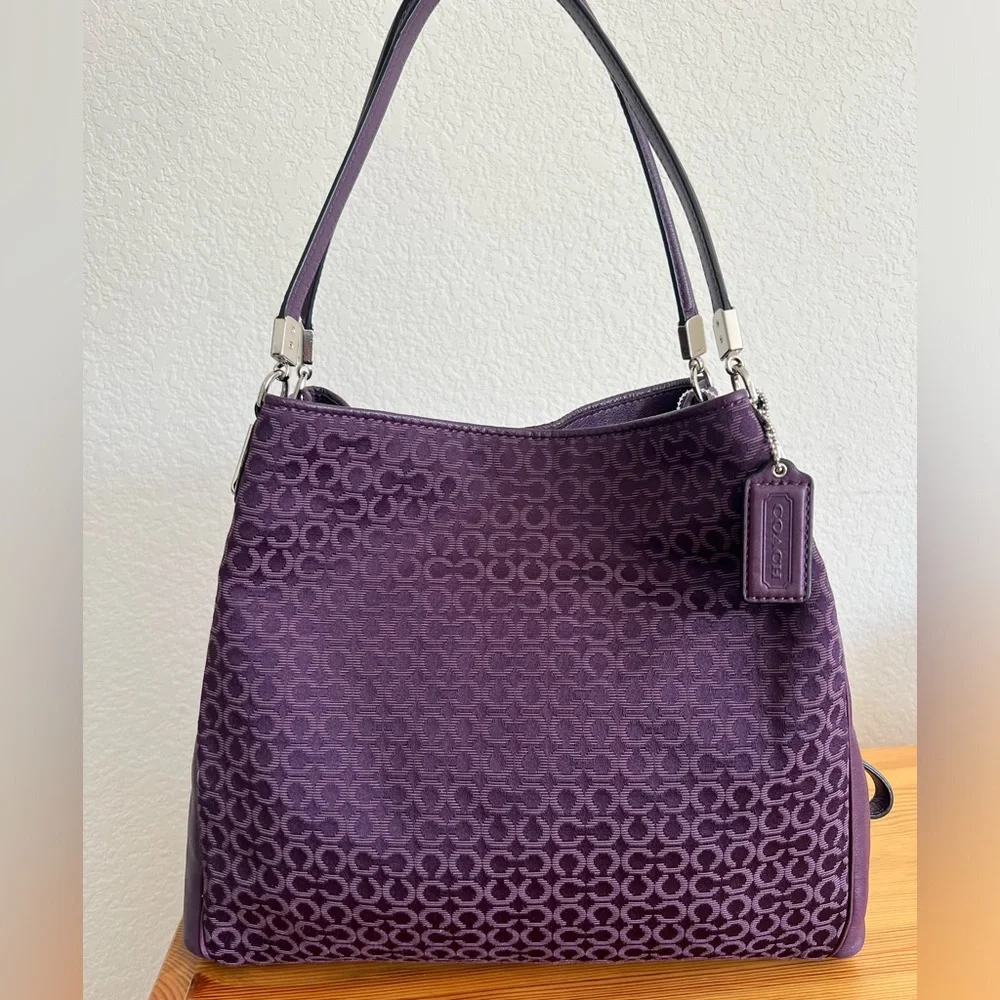 Coach Madison Phoebe Purple Small C Shoulder Bag